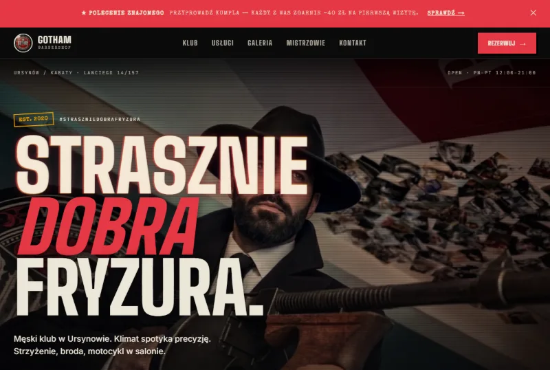 Gotham Barbershop — strona internetowa